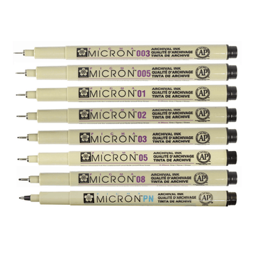 Pigma Micron fine liners // Size variety // by Sakura - Artish