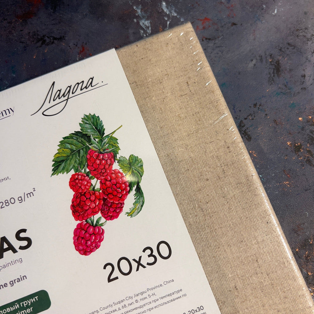 Primed stretched canvas 20x30 cm // 280 g/m2, 55% linen & 45% cotton, transparent acrylic primer // by Ladoga - Artish