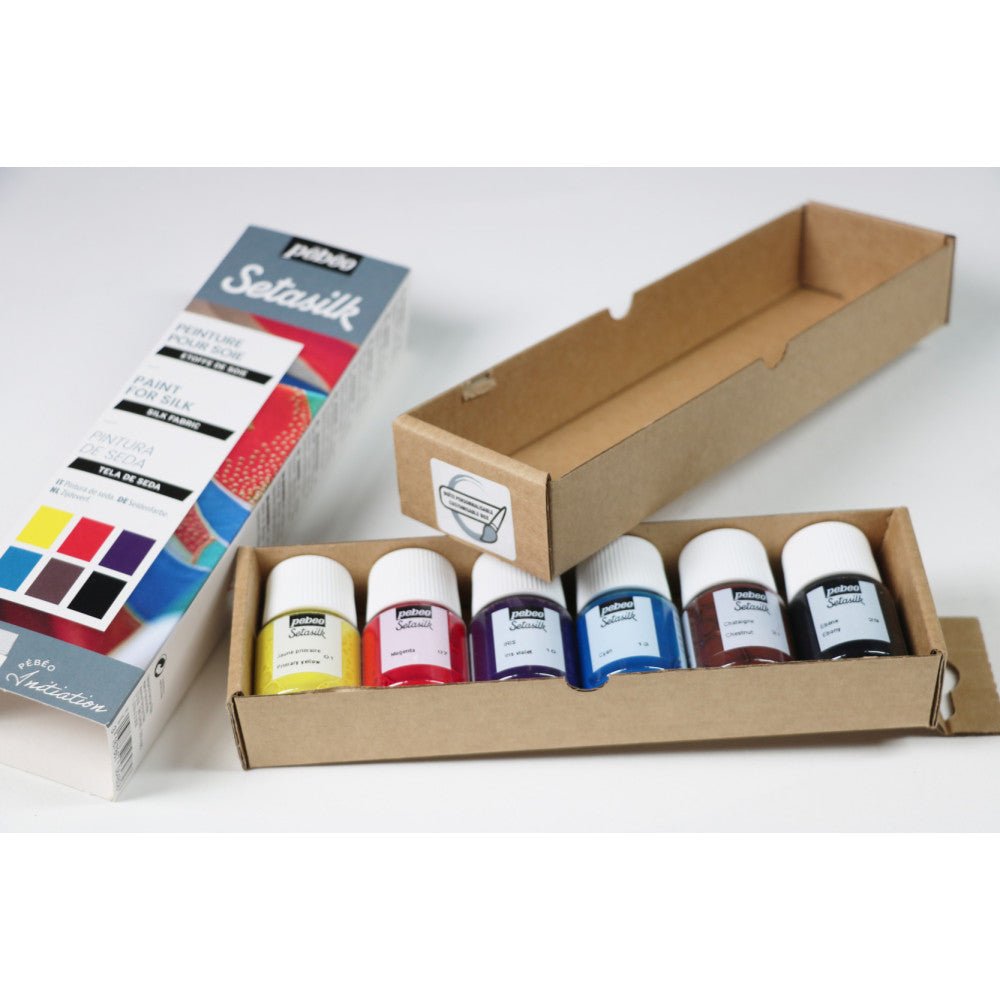 Setasilk water-based paint set for silk// 6 colors x 20 ml // by Pebeo - Artish