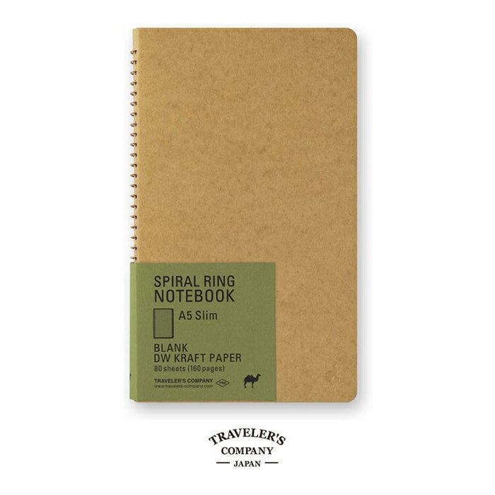 Spiral Ring Notebook // A5, Slim Rule, DW Kraft // by Traveler's COMPANY - Artish