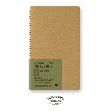 Spiral Ring Notebook // A5, Slim Rule, DW Kraft // by Traveler's COMPANY - Artish