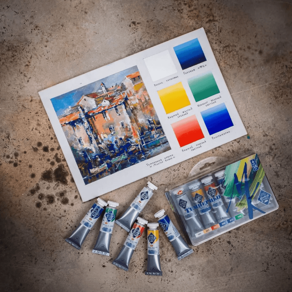 Tempera paint set // 6 colours x 18 ml tubes // by Master-Class - Artish