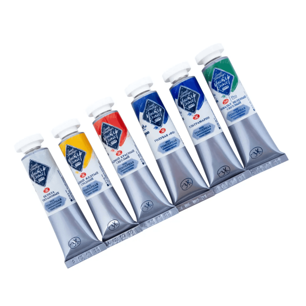 Tempera paint set // 6 colours x 18 ml tubes // by Master-Class - Artish