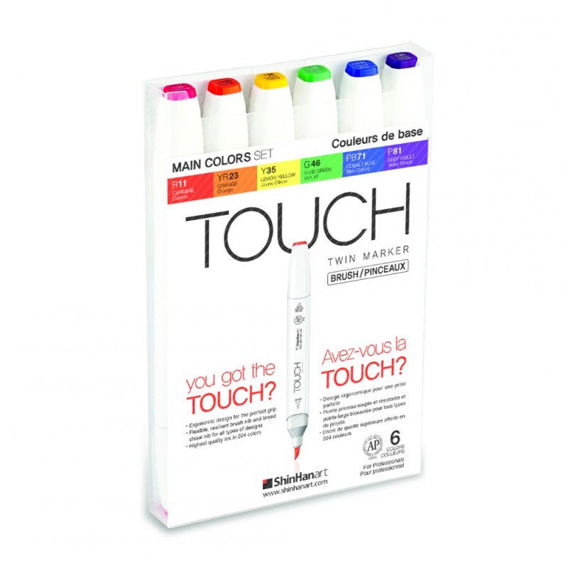 Touch Twin Brush, set of 6 // Main colors // by Touch ShinHan - Artish