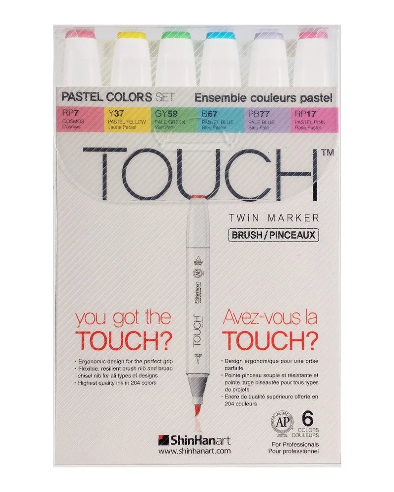 Touch Twin Brush, set of 6 // Pastel colors // by Touch ShinHan - Artish