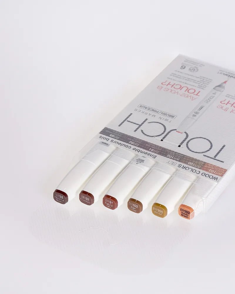 Touch Twin Brush, set of 6 // Wood colors // by Touch ShinHan - Artish
