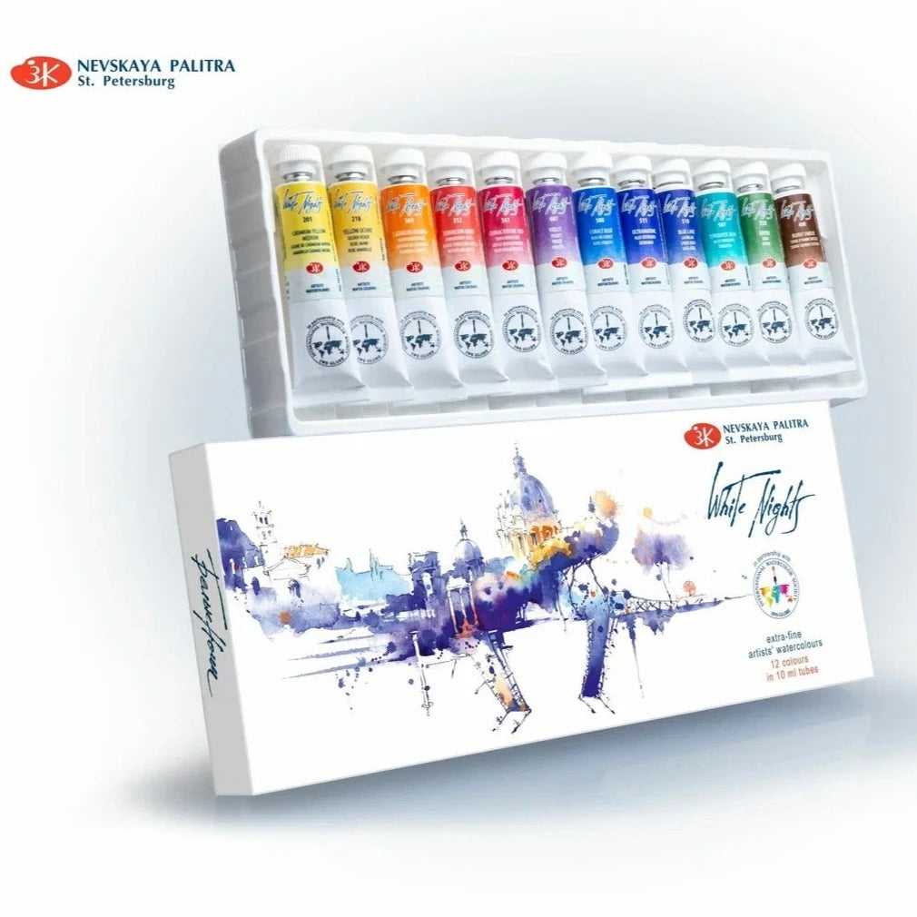 Watercolor paint set // 12 tubes x 10 ml IWS // by White Nights - Artish