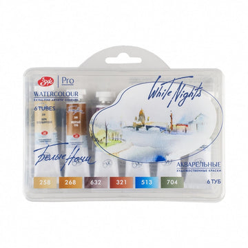 Watercolor paint set "Palette of St. Petersburg" // 6 colors in 10 ml tubes // by White Nights - Artish