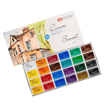 Watercolour paint set // 24 pans in paper box // by Sonnet - Artish