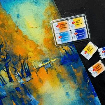 Watercolour paint set - Mix #9 // 4 pans x 2,5 ml // by White Nights - Artish