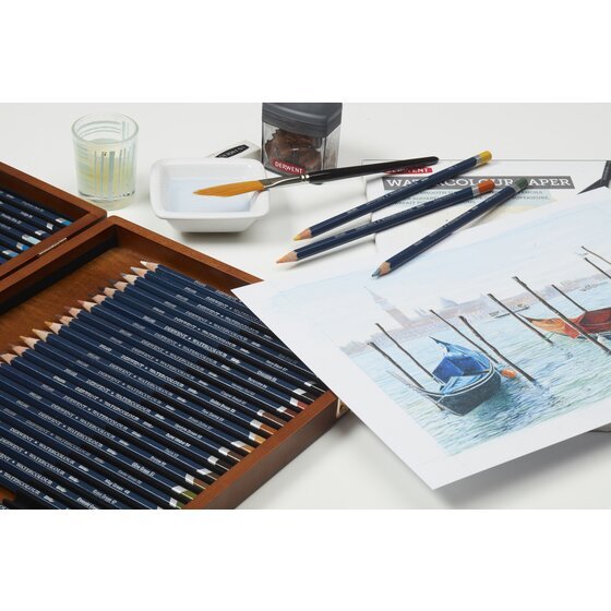 Watercolour pencil set in tin box // 24 pcs // by Derwent - Artish