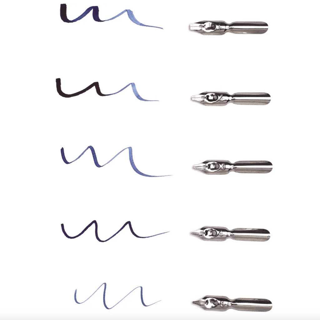 Zen // Calligraphy set 5 pens with oblique holder by Malevich - Artish