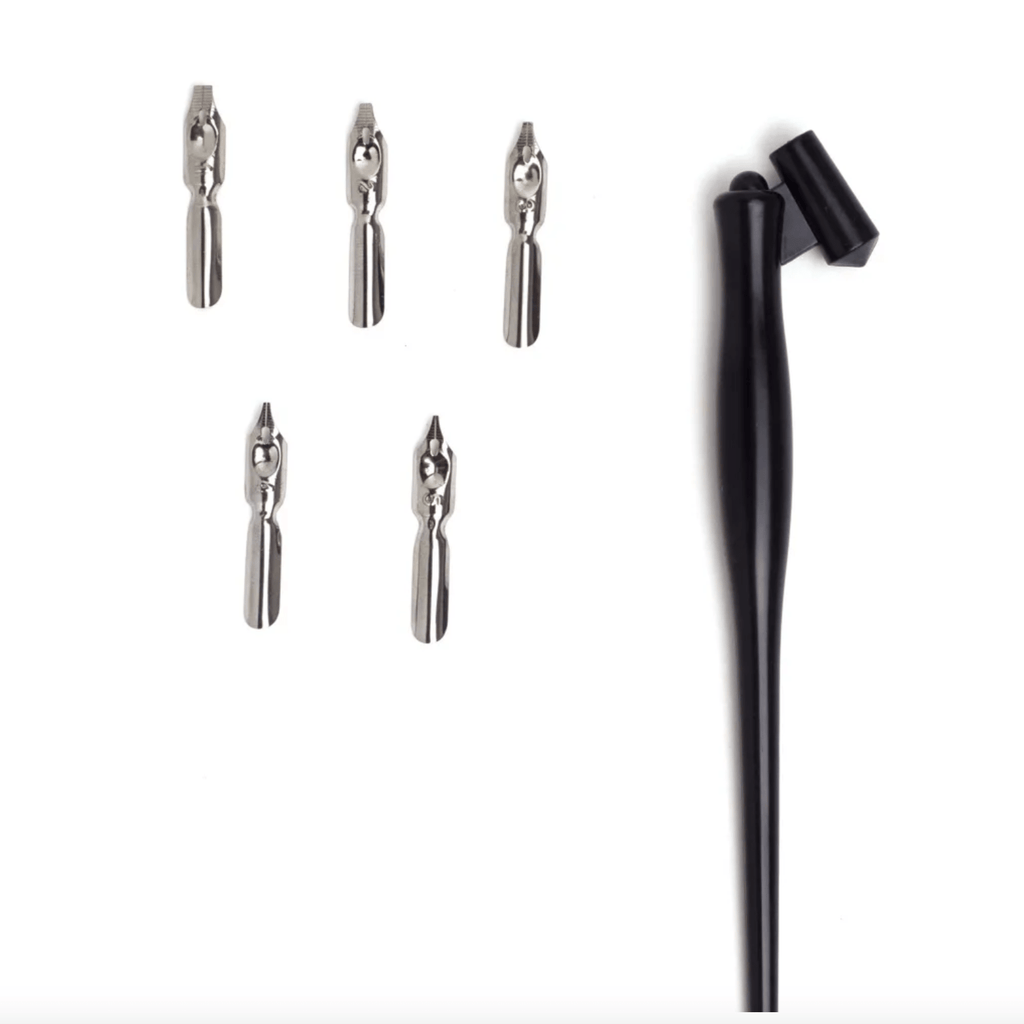 Zen // Calligraphy set 5 pens with oblique holder by Malevich - Artish